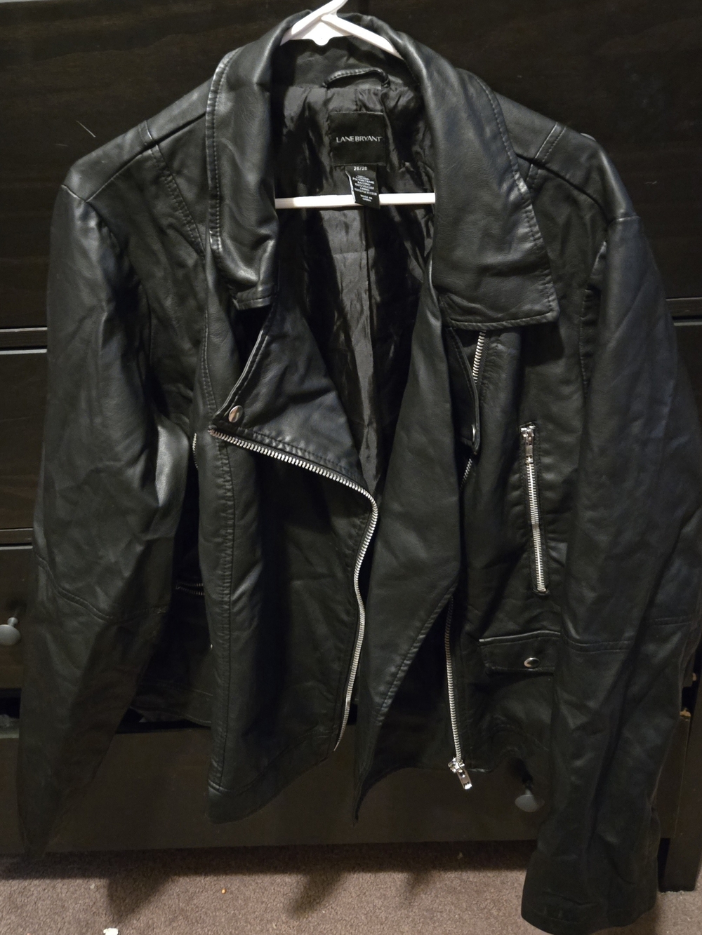 Lane Bryant Black Women's Moto Jacket - Faux Leather Shell